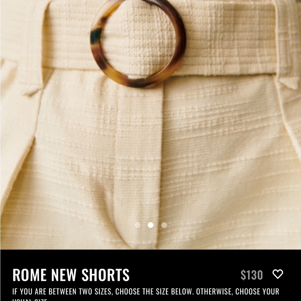 Sezane Rome Shorts Ecru - Size 34 - Picture 4 of 6